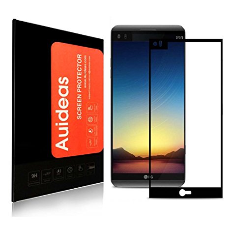 LG V20 Screen Protector, Auideas Tempered Glass [Full coverage]0.25MM[Case Friendly][3D Curved Protection] Bubble Free HD Clear Tempered Glass Screen protector For LG V20 black