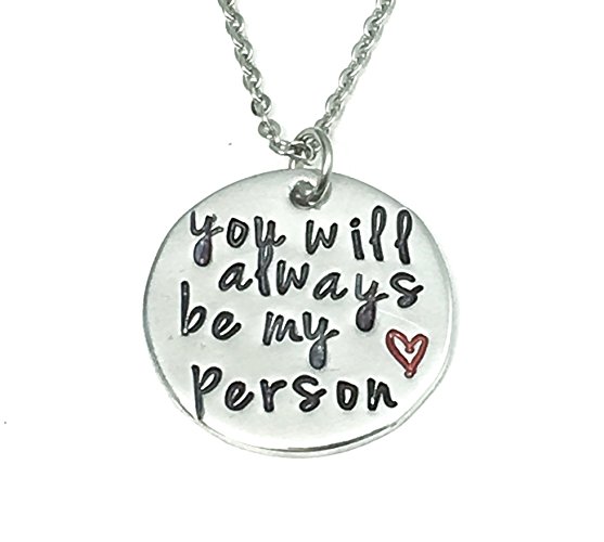 you will always be my person greys anatomy necklace best friends necklace friendship jewelry By Dots of Sugar