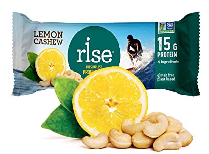 Rise Bar Gluten-Free, High-Protein Bars, Lemon Cashew, 12-Count