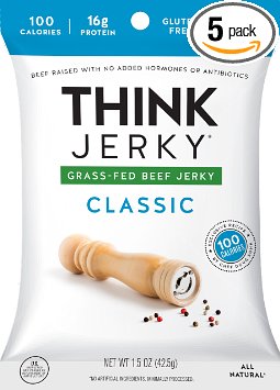 Think Jerky Classic Grass-Fed Beef Jerky (Pack of 5)
