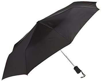 Compact & Lightweight Travel Umbrella Opens & Closes Automatically, Black, One Size