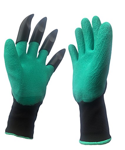 IVOVO Garden Genie Gloves With Claws-Quick and Easy to Dig,Rake and Plant (Left Hand Claw 1 Pair)
