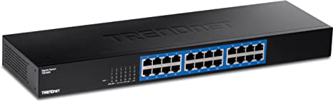 TRENDnet 24-Port Gigabit Switch, TEG-S25, 24 x Gigabit RJ-45 Ports, 48Gbps Switching Capacity, Fanless Design, Metal Enclosure, Internal Power Supply, Lifetime Protection, Black