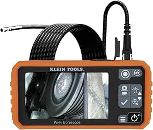 Klein Tools ET19 Wi-Fi Pro Borescope, Inspection Camera, Dual-Lens, 9.8-Foot Armored Gooseneck, Waterproof, 6-LED Lights, for Android and iOS Device