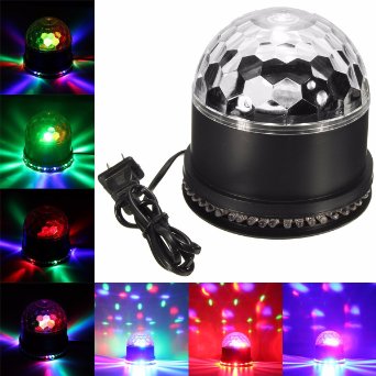 GLISTENY 5W Mini Colorful LED Bulb Stage Light Party Disco Lamp Crystal Magic Ball Light for KTV Bar Lights Disco Party DJ Ballroom Club Pub Home  US Plug