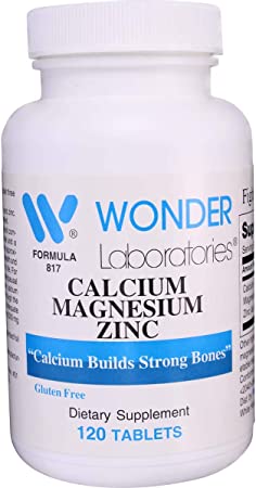 Calcium, Magnesium, Zinc by Wonder Laboratories, Immune Support and Supporting Bone Health (120 Tablets)