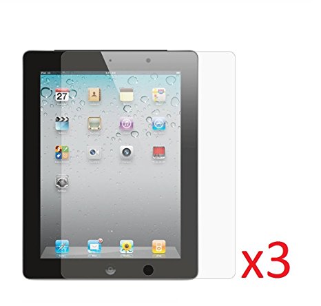 eTECH Collection 3 Pack of Clear Screen Protector for iPad 2/3/4 -- Free Shipping From USA!!