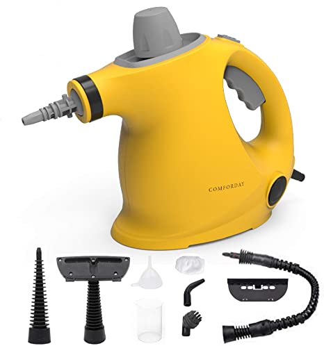 Comforday Multi-Purpose Handheld Pressurized Steam Cleaner with 9-Piece Accessories for Stain Removal, Steamer, Carpets, Curtains, Car Seats, Kitchen Surface & Much More