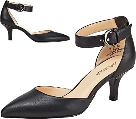 JENN ARDOR Heels Kitten Pumps for Women 2 inch Dressy Low Heel Comfortable Dress Shoes Ankle Strap Wedding Evening Formal Elegant Shoes for Women Bride