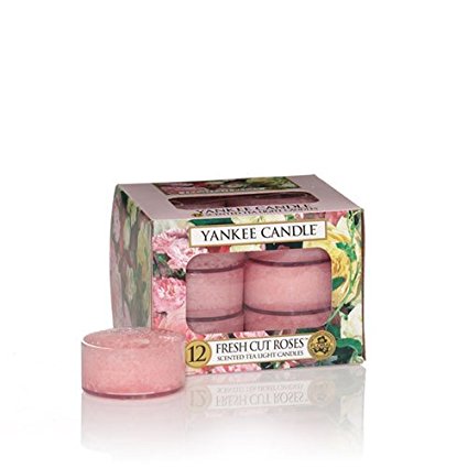 Yankee Candle Fresh Cut Roses Tea Light Candles, Floral Scent