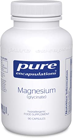 Pure Encapsulations - Magnesium (Glycinate) 120mg - Bioavailable Magnesium Chelate Tiredness and Fatigue Supplement - 90 Capsules