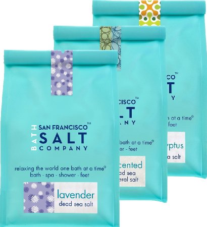 Dead Sea Mineral Bath Salt Variety 3 Pack Pure Dead Sea Salt Lavender Dead Sea Salt and Eucalyptus Dead Sea Salt 175lb bag of each