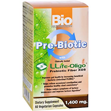 2Pack! Bio Nutrition Inc Pre-Biotic Fiber - Llife-Oligo - 1400 mg - 60 Vegetarian Capsules