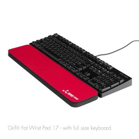 Grifiti Fat Wrist Pad 17 Red 4 X 17 X 0.75 Inch Wrist Rest for Standard and Mechanical Keyboards New Materials