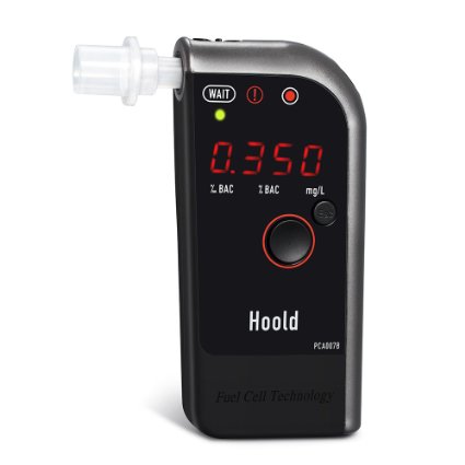 Homasy Professional Breathalyzer with LED Display, Portable Breath Blood Alcohol Tester w/ Mouthpieces for Drivers, Wine, Beer(Black, 1 Year Warranty)