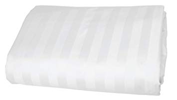 American Pillowcase 100% Egyptian Cotton Luxury Striped 540 Thread Count Fitted Sheet with Wrinkle Guard - Twin, White