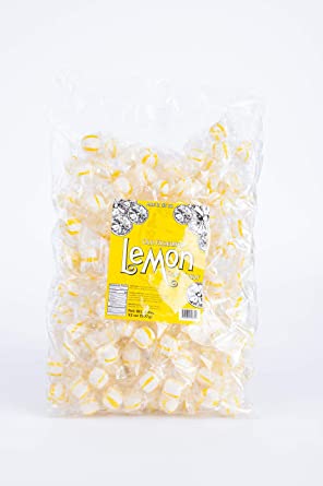Stewart Candy Old Fashioned Pure Cane Sugar Candy Puff Balls -Made in the USA (Lemon - 2lb Refill Bag)