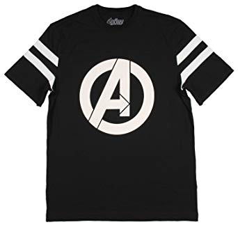 Marvel Womens Avengers Logo Varsity Football Tee Black