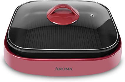 Aroma Housewares ASP-266R Indoor Grill, multi-use pot, skillet, 6-Quart, Red