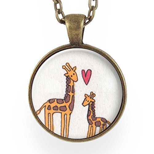 Mother And Baby Giraffe Necklace