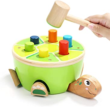 Top Bright Interactive Whack Turtle Game for Kids 2 3 4, Birthday Gifts Pounding Toys with A Hammers for Toddlers