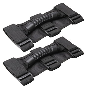 Jeep Grab Handles 2 Pack ,Kany Heavy Duty Unlimited Roll Bar Grab Handles Set, Jeep Wrangler Grab Bar, Easy-to-fit for Off Road Enthusiasts Fits for Jeep Wrangler JK 2007-2016