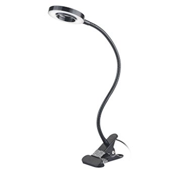 LED Adjustable Desk Lamp 12W by Topbest 3 Mode/2 Level Cold/ Warm Dimmable Clip Lights | 360° Flexible Gooseneck for Learning, Reading, Working