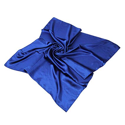 Elegant Large Silk Feel Solid Color Satin Square Scarf Wrap, 36 inch