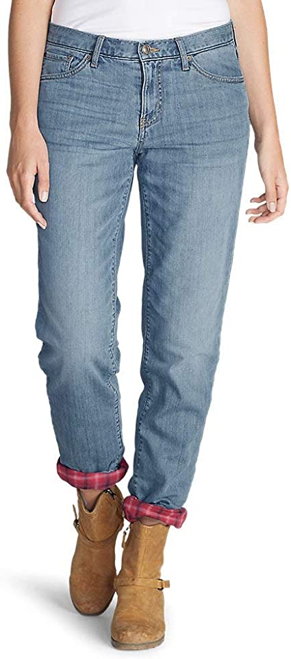 Eddie Bauer Women's Boyfriend Flannel-Lined Jeans