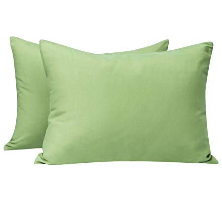 NTBAY Microfiber Toddler Pillowcases, 2 Pcs Zipper Closure Travel Pillow Covers, 13 x 18, Sage Green