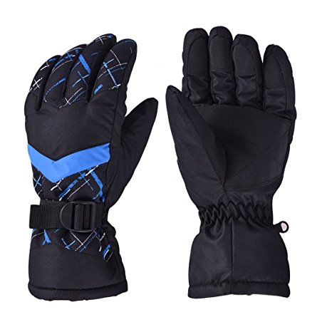 Winter Snow Ski Gloves, HUO ZAO Windproof Breathable Protection Mittens Warm Gloves for Outdoor Cycling Snowboard Hiking Mountain Climbing