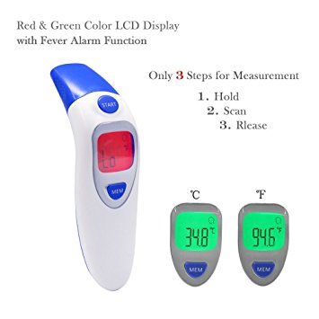 Medical Ear Thermometer with Forehead Function - Clinical Digital Infrared Thermometer