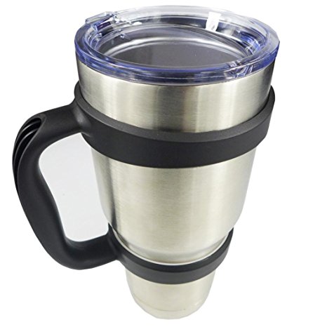 A-store Handle for 30 oz Yeti Rambler Tumbler Cup Mug also fits RTIC Thermik and more Tumblers. BONUS: SECURE TRAVEL CLIP