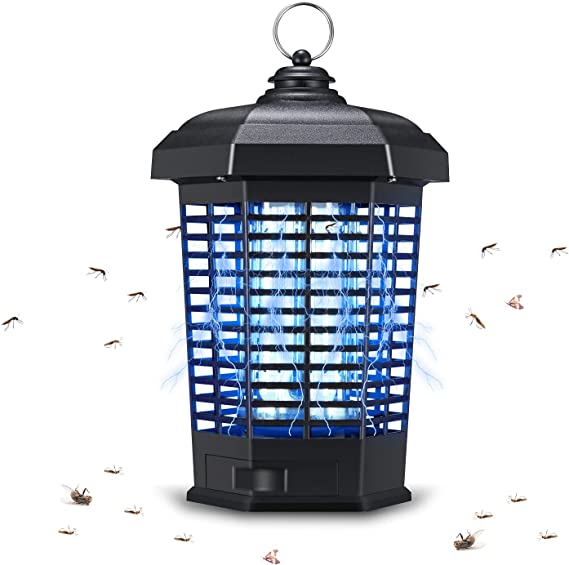 JCHOPE Bug Zapper Indoor, High Powered Mosquito Zapper Outdoor, 12W and 4000V Electric Bug Zapper for Mosquitoes, Gnats, Moths, Fruit Flies, Fly Zapper for Patio, Backyard, Home (Black)