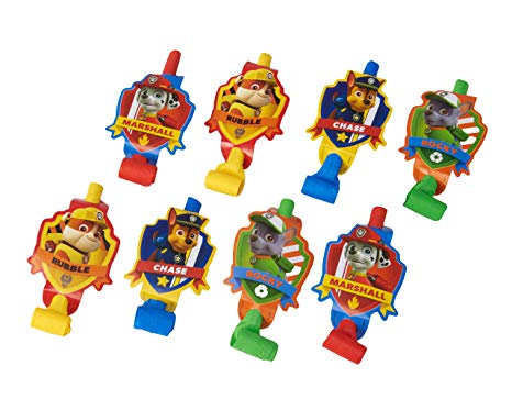 American Greetings Paw Patrol Party Favors, Multicolor Party Blowers, 8-Count