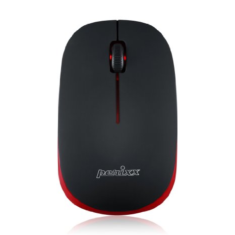 Perixx Wireless Mouse for Laptop, 2.4G - up to 30' Operating Range, Red (PERIMICE-710R)