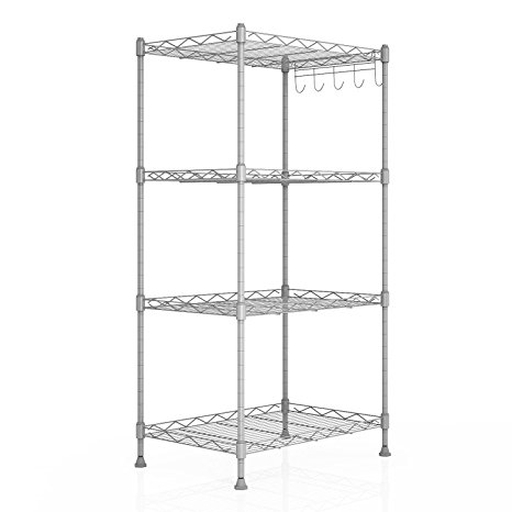Homdox 4-Shelf Unit Kitchen Wire Shelving rack Commercial Grade Adjustable Storage Shelves Organizer