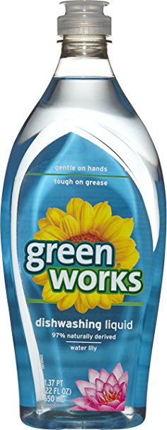 Green Works Dishwashing Liquid, Water Lily, 22 Ounces (Packaging May Vary)