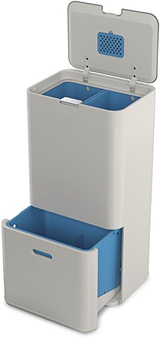 Joseph Joseph Intelligent Waste Totem Recycling Separation Unit, 58 L - Stone