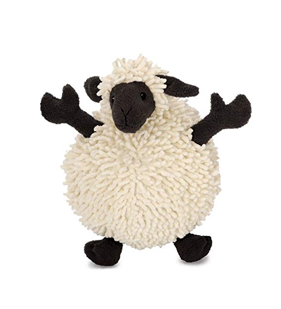 goDog Fuzzy Wuzzy Sheep with Chew Guard Technology Tough Plush Dog Toys