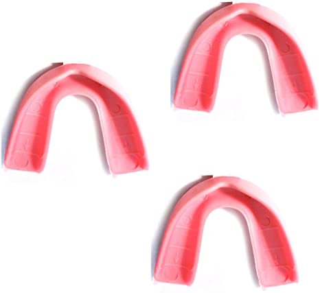 3 Pack! SafeTGard Youth Form Fit Mouthguard Without Strap (Pink)