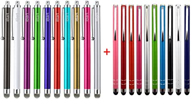 Stylus for Touch Screens Bundle 10 pcs of Fiber and 10 pcs of Rubber Stylus