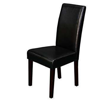 Monsoon Pacific 222203 Villa Faux Leather Dining Chairs (2 Set) Black