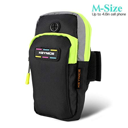 Keynice Marathon Bag Sports Armband Double Pockets Multifunctional Outdoor Arm Bag for iPhone 6s 6 SE 5s 5 5c, Samsung Galaxy S7 S6 S5 and less than 4.8 inches cell phone for City Marathon// The Great North Run