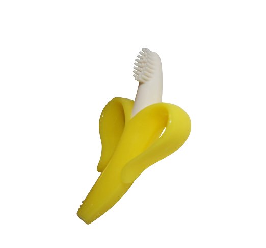 Kitch Baby Banana Bendable Training Toothbrush Teether, Infant