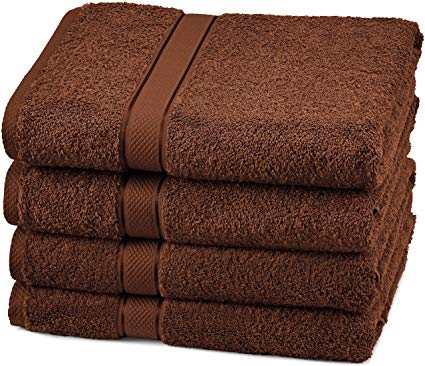 Pinzon 4 Piece Egyptian Cotton Bath Towels Set - Cocoa