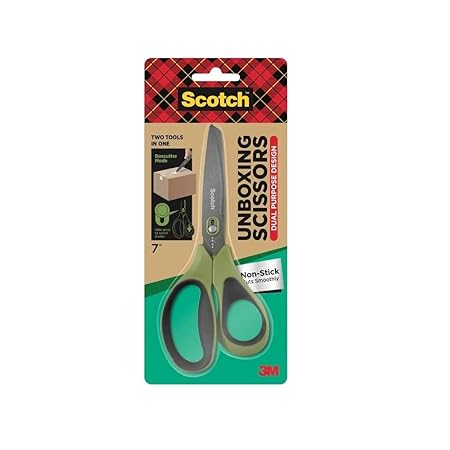 Scotch Dual-Purpose Scissor Cum Cutter | Universal Tool for Unboxing, Box Cutting, Art & Craft with Durable Design, Soft Grip, Non-Stick & Safe Blades