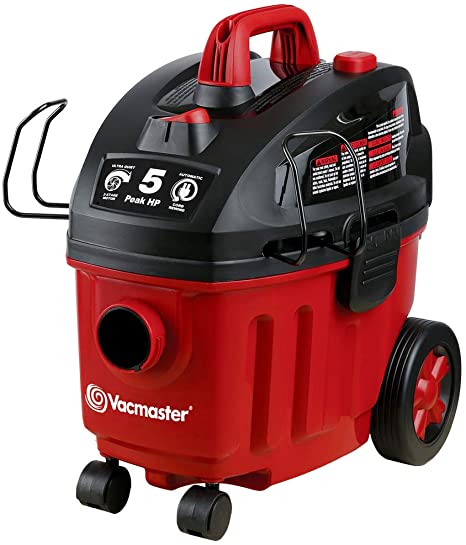 Vacmaster Shop Vac 5 Peak HP 4 Gallon Wet Dry Vacuum Cleaner with HEPA Filter 2-Stage Motor Auto Cord Rewind Powerful Suction for Household, Carpet, Vehicle, Car, Garage