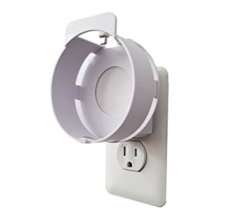 The Deluxe Mount by Dot Genie: The Simplest and Cleanest High-End Outlet Wall Mount Hanger Stand for Kitchen and Bathroom Speakers - Designed in USA (Matte White)