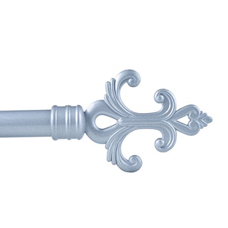 Lavish Home Fleur Curtain Rod, 3/4-Inch, Silver